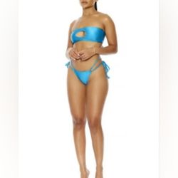 NWT Cancun Bikini Set By Forplay Women's Size LG Teal
