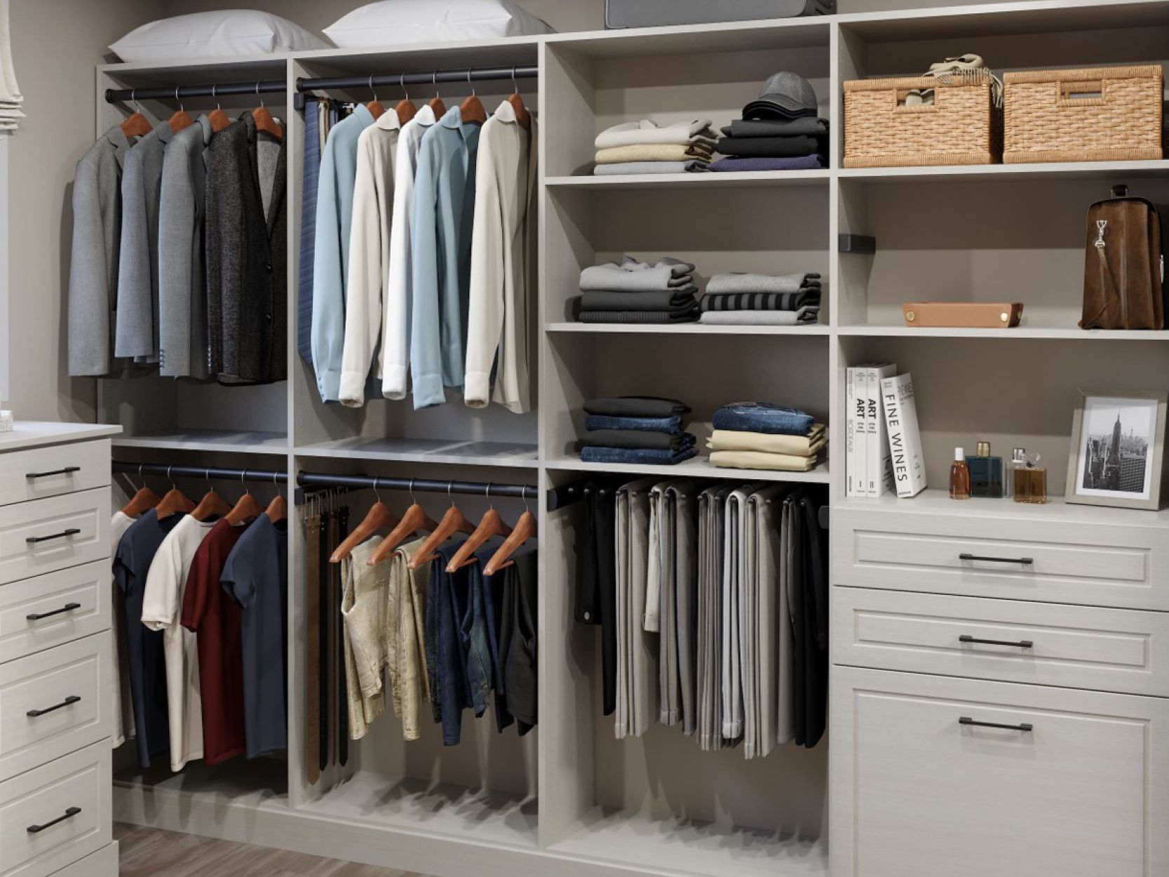 Reach In Wall Closet Raised Panel Drawer Fronts, Everything...