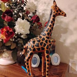 Vintage Leather Wrapped Giraffe 🦒