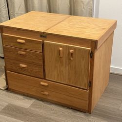 Solid Oak Wood Painter Cabinets/ Drawers 