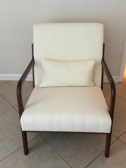 Mid-Century Accent Chairs Wood Arms - set of 2