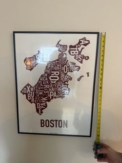 Map of Boston framed Wall Art