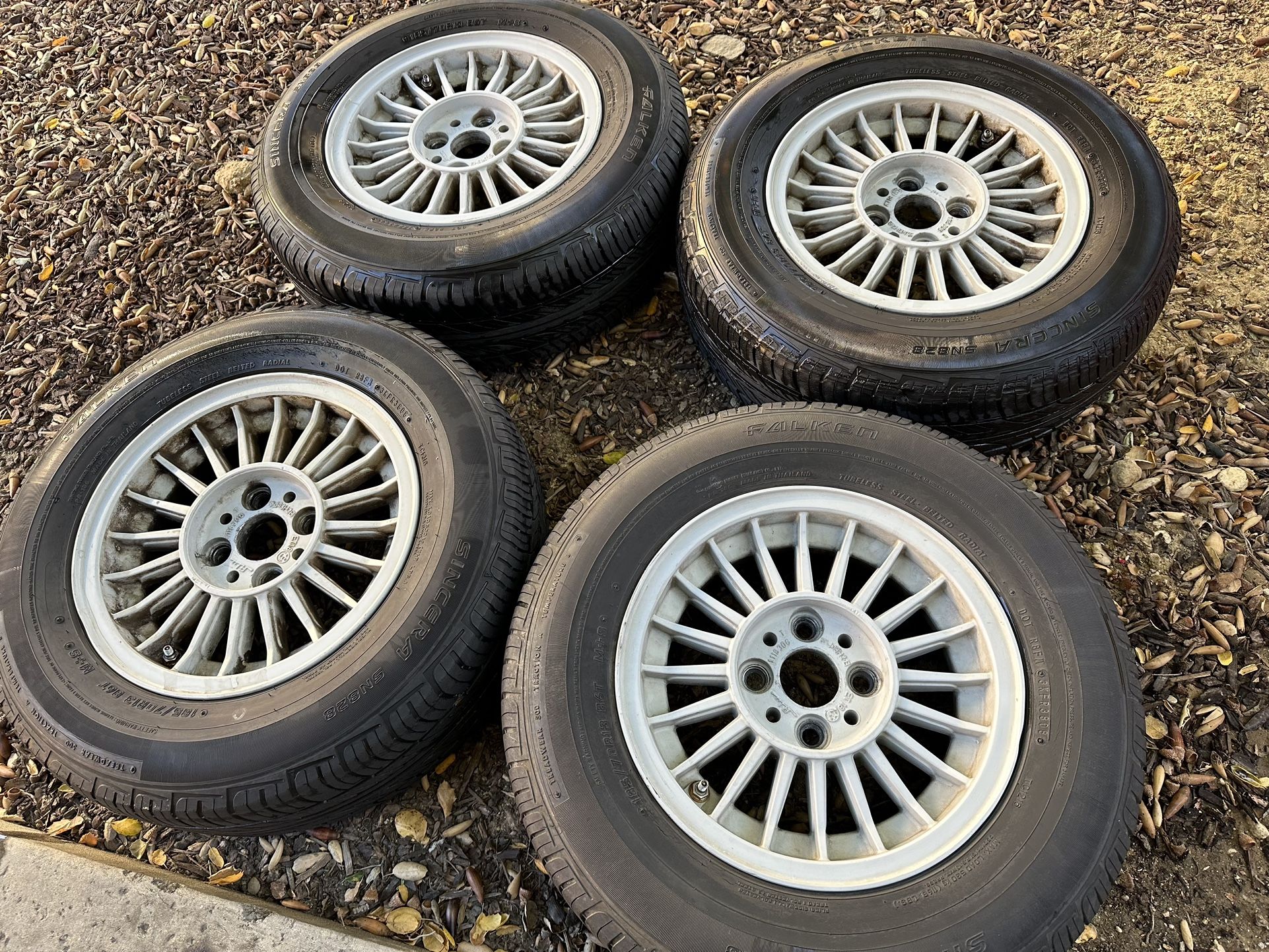 Original ALPINA Style BMW E21 Rims with FALKEN Tires 80% Treads Fits E30 E10 2002