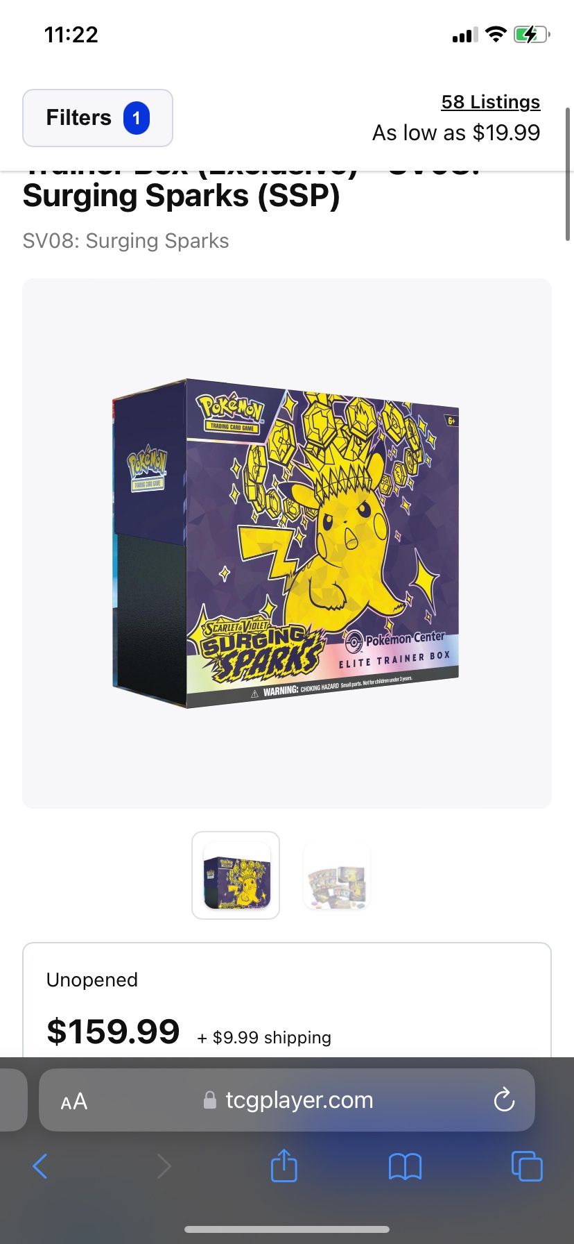 Surging Sparks Pokémon Center Etb