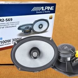 Alpine R Series Car Speakers Set 6x9" 2-Way Coaxial Speaker System 300 Watts R2-S69 🚨 Payment Options Available 🚨 No Credit Needed 🚨 
