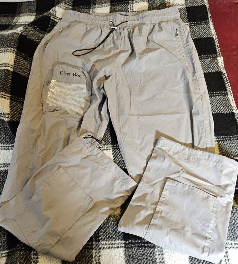 Men's Grey Fall Pant by C'est Bon Size Large 

