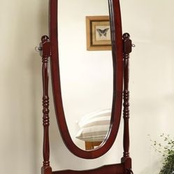Foyet Wood Adjustable Full Length Cheval Mirror Merlot