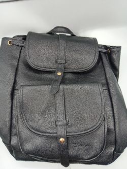 Bella Russo Black Vegan Leather Adjustable Strap Backpack NWT