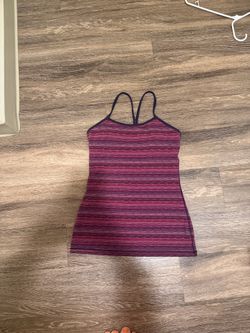 lululemon athletica Maroon & Black Striped Racerback Tank
