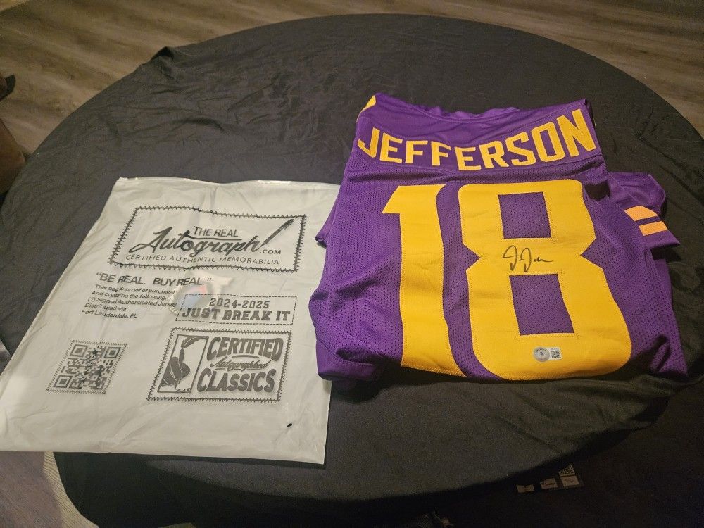 Justin Jefferson Custom Autographed Jersey 