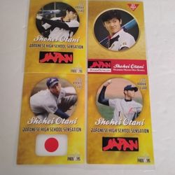 Lot Of 4 Old 2012 Shohei Ohtani High School Rookie Baseball Cards - Perfect Condition 