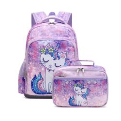 Kitty Unicorn Backpack and Lunch Box 