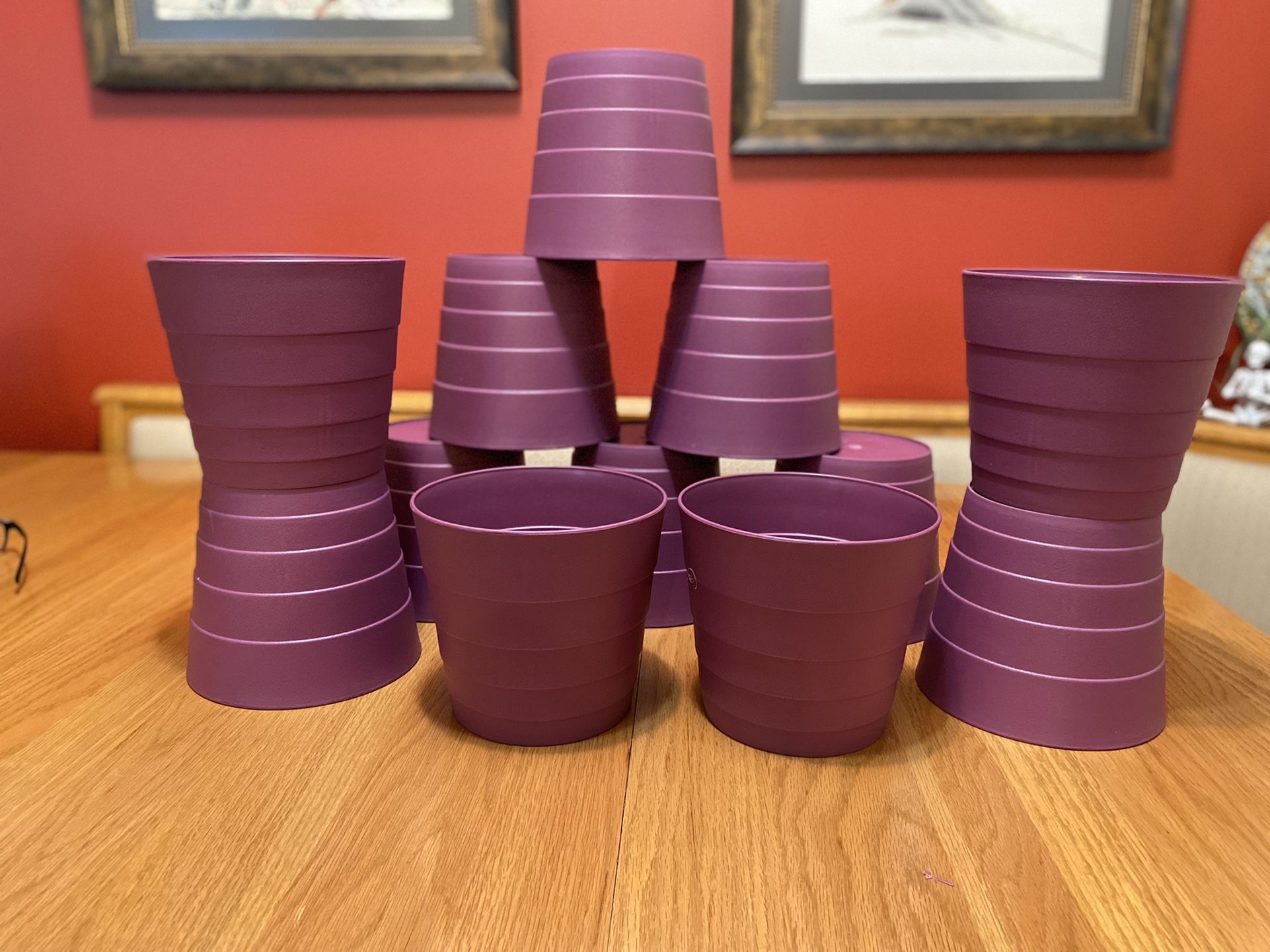 12 - New Purple Plastic Plant Holder. 