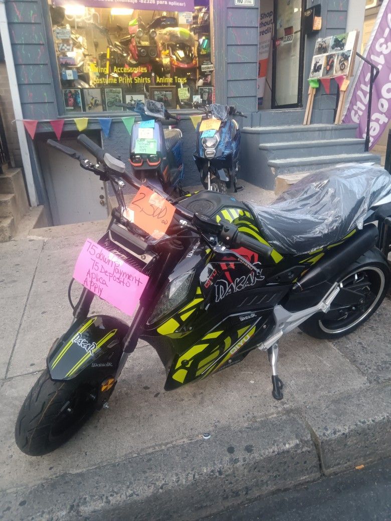Electric Motorcycle Color Black And Green Alarm Remote Control Music