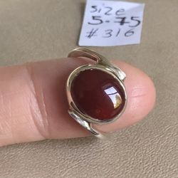 New Hand Made Custom Ring, Beautiful Color Agate Yamani , Size 5.75, Please Look At My Profile To See All Items 