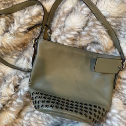 Vintage Olive Leather Coach Bag