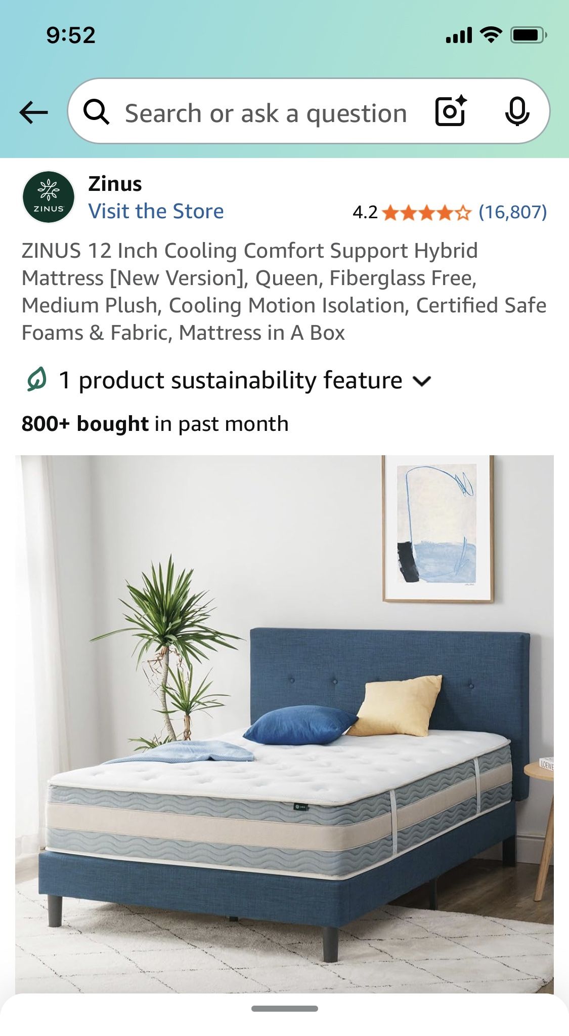 Brand New Zinus Queen Hybrid Mattress