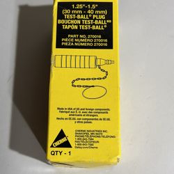 Cherne 270016 DWV System Black 40 psi 1-1/4" - 1-1/2" Pneumatic Test Ball Plug