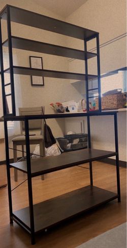 Industrial Metal and Wood Bookshelf