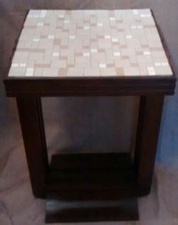 Vintage Mahogany Table with tile top.