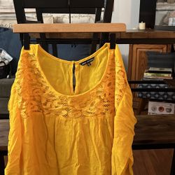 Beautiful Yellow Plus Size Shirt 3X