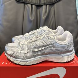 Nike Womens P-6000 White Metallic Silver BV1021-106 Women Size 9