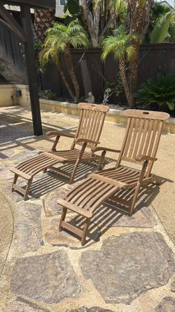 Teak lounge chairs