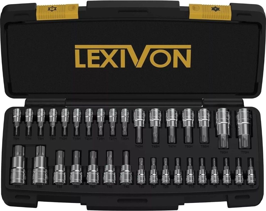 LEXIVON Master TORX Bit Socket Set,Premium S2 Alloy Steel Complete 34-Piece LX149
