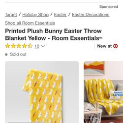 BUNNY EASTER THROW BLANKET