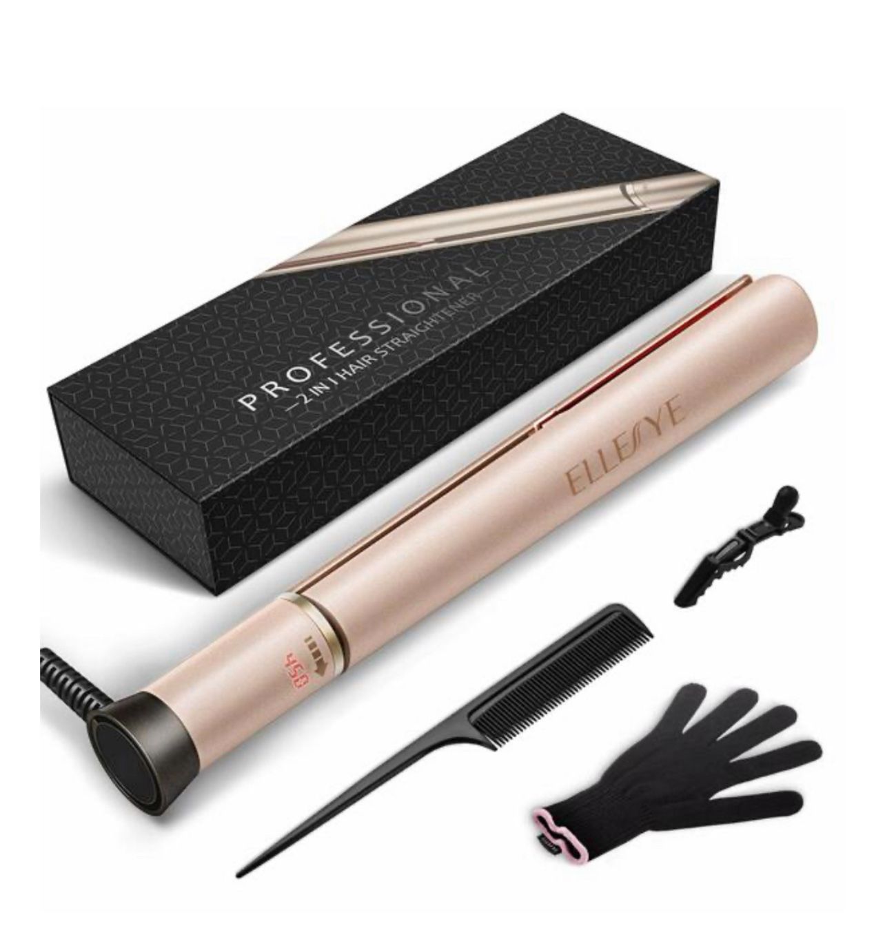 Flat Iron Straightening 2 in 1 and Curling Titanium Iron