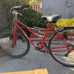 Red Beach Cruiser Bike With Gears 
