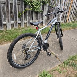 Men's 27.5" AL Comp Mountain Bike Off Road Tires, 21-Speed Bicycle, Silver
