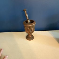 Old Wooden Mortar and Pestle 