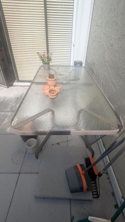 Outdoor glass top big dinning table (Used)