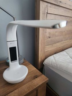 Lamp With Clock And Wireless Charging Station 