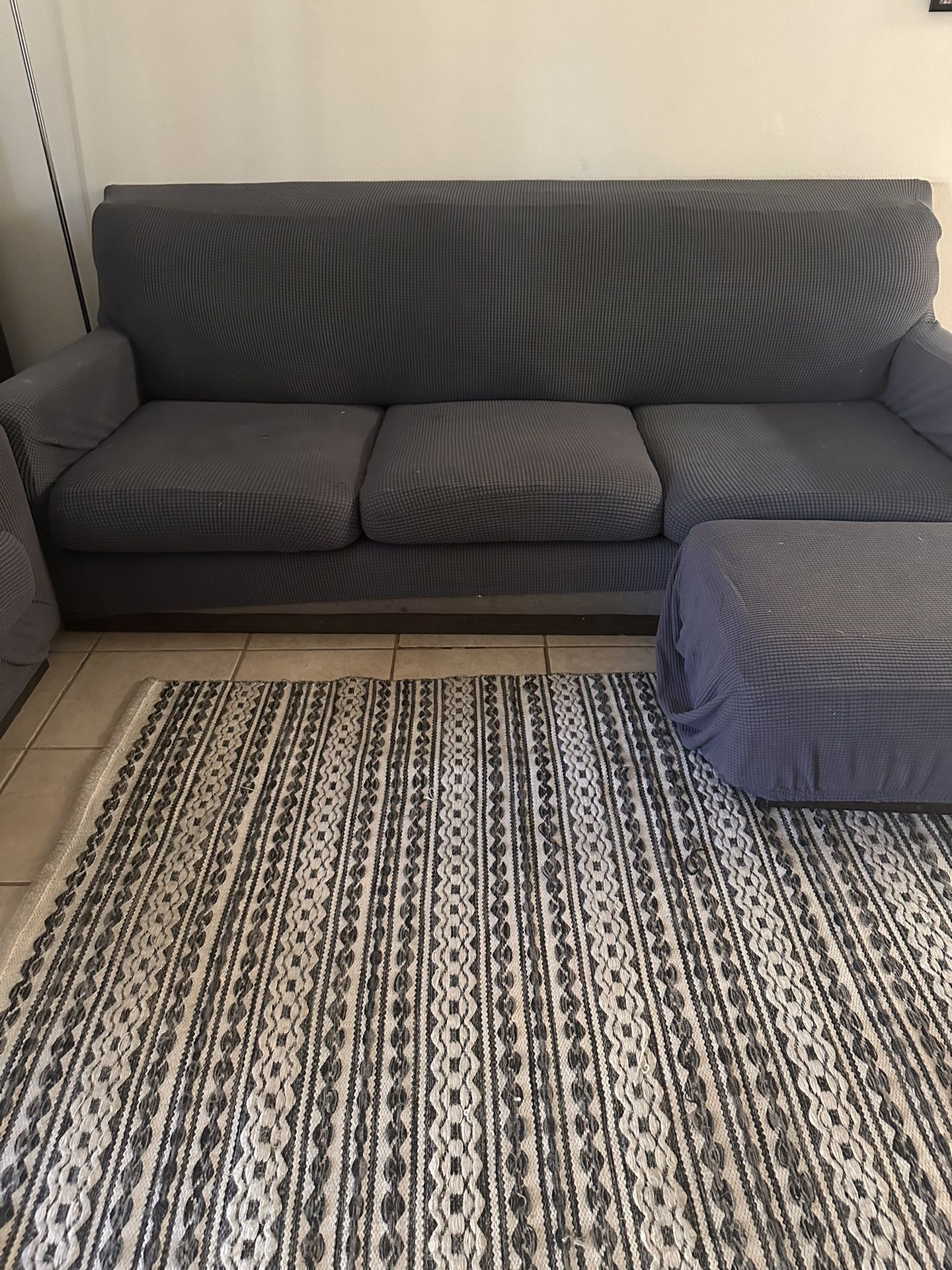 Three Seat Couch And Arm Chair With Ottoman