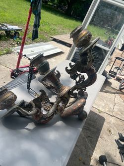 1930s art deco chandelier solid brass
