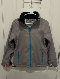 Helly Hansen Helly Tech Jacket Womens S Gray Teal Ski Winter No Hood