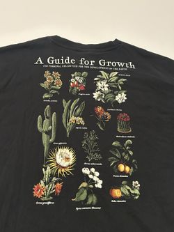 Garden Plants "A Guide For Growth" Unisex XL T shirt, Black With Design