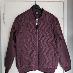 Men's Burgundy Quilted Jacket XL New