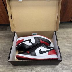 Red & Black Jordan One Low Sz 10.5