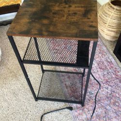 Table Charging Station End Table Plant Stand