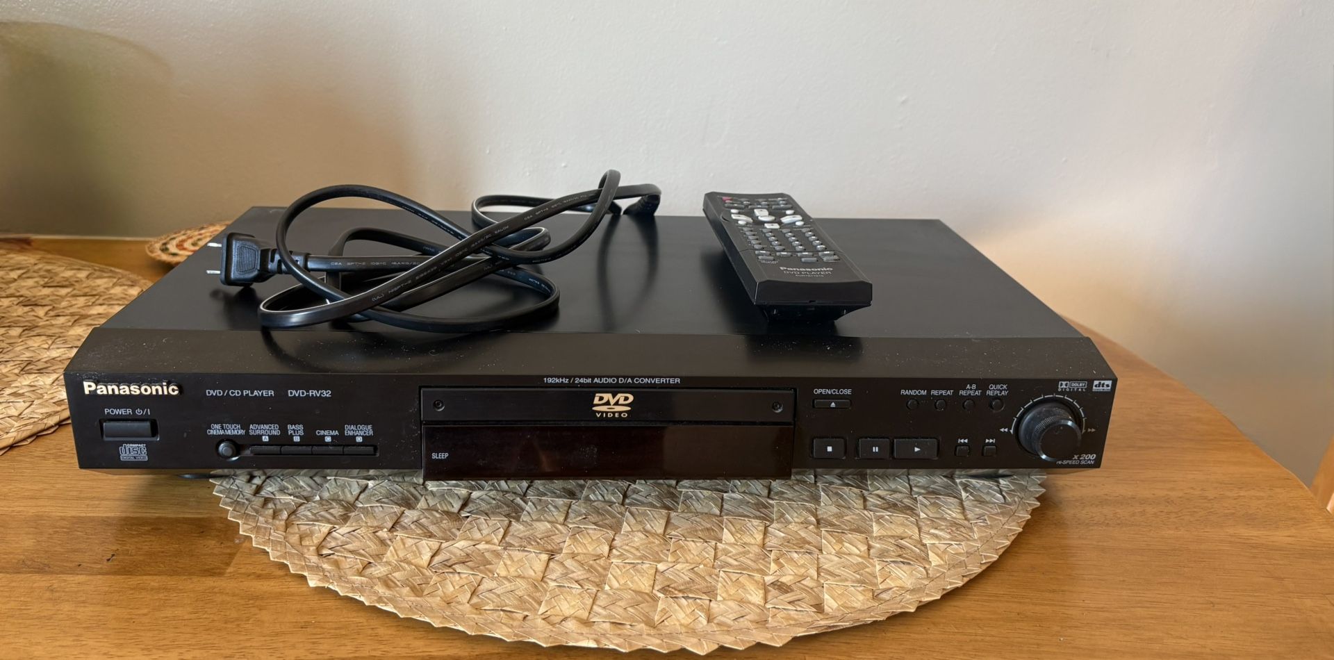 Panasonic DVD/ CD Player With Remote