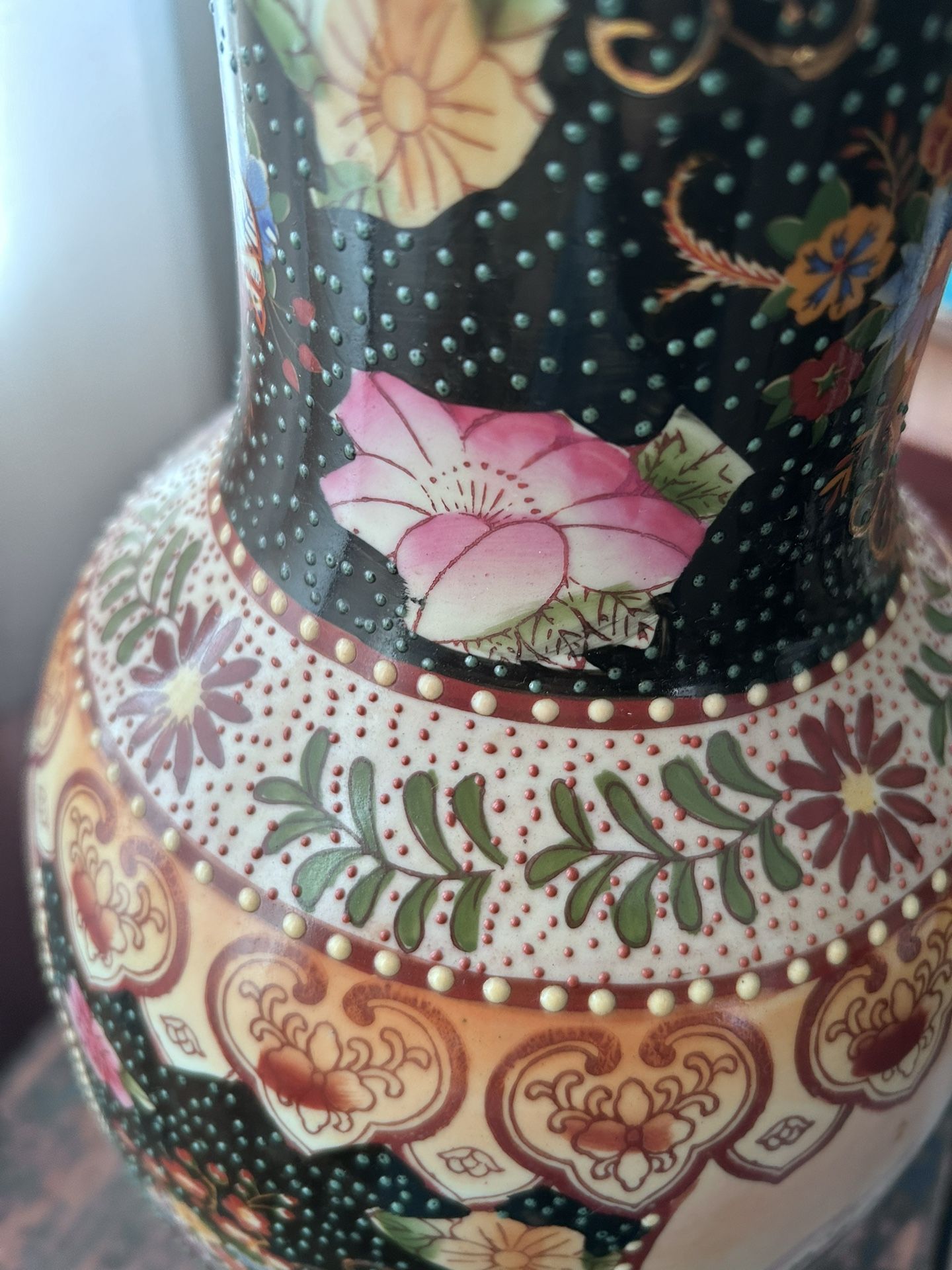 Asian Vase Hand Painted