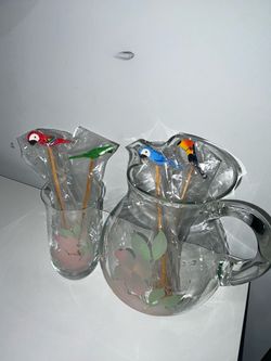 Wooden Drink Mixer Hand Made (Tropical Bird Edition)