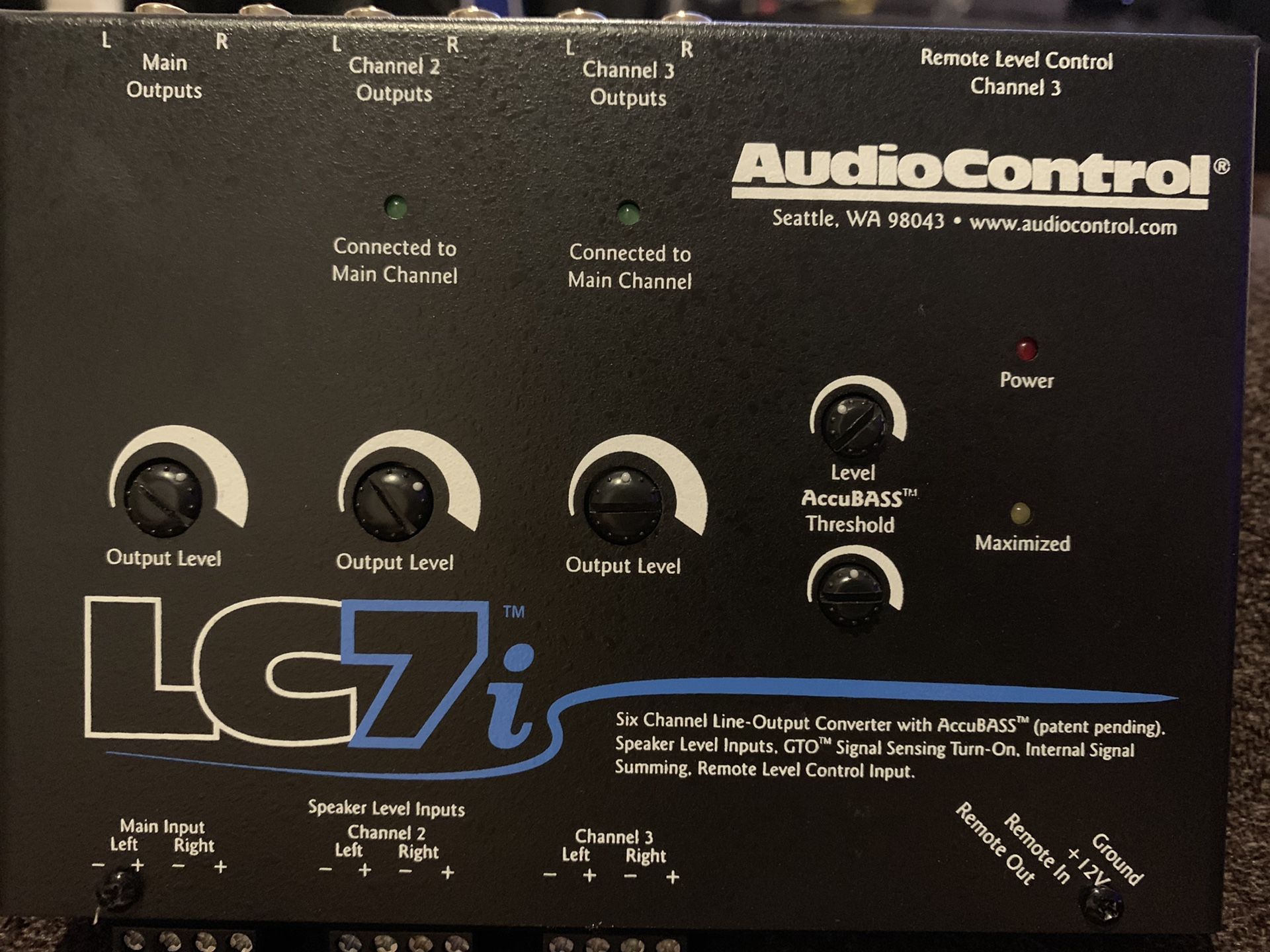 AudioControl LC7i Black 6-Channel Line Output Converter with Bass Restoration