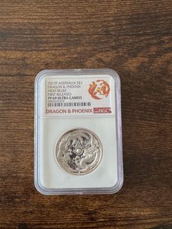 2017 Australia Dragon & Phoenix 1 oz Silver High Relief Proof – NGC PF69 UC – First Releases