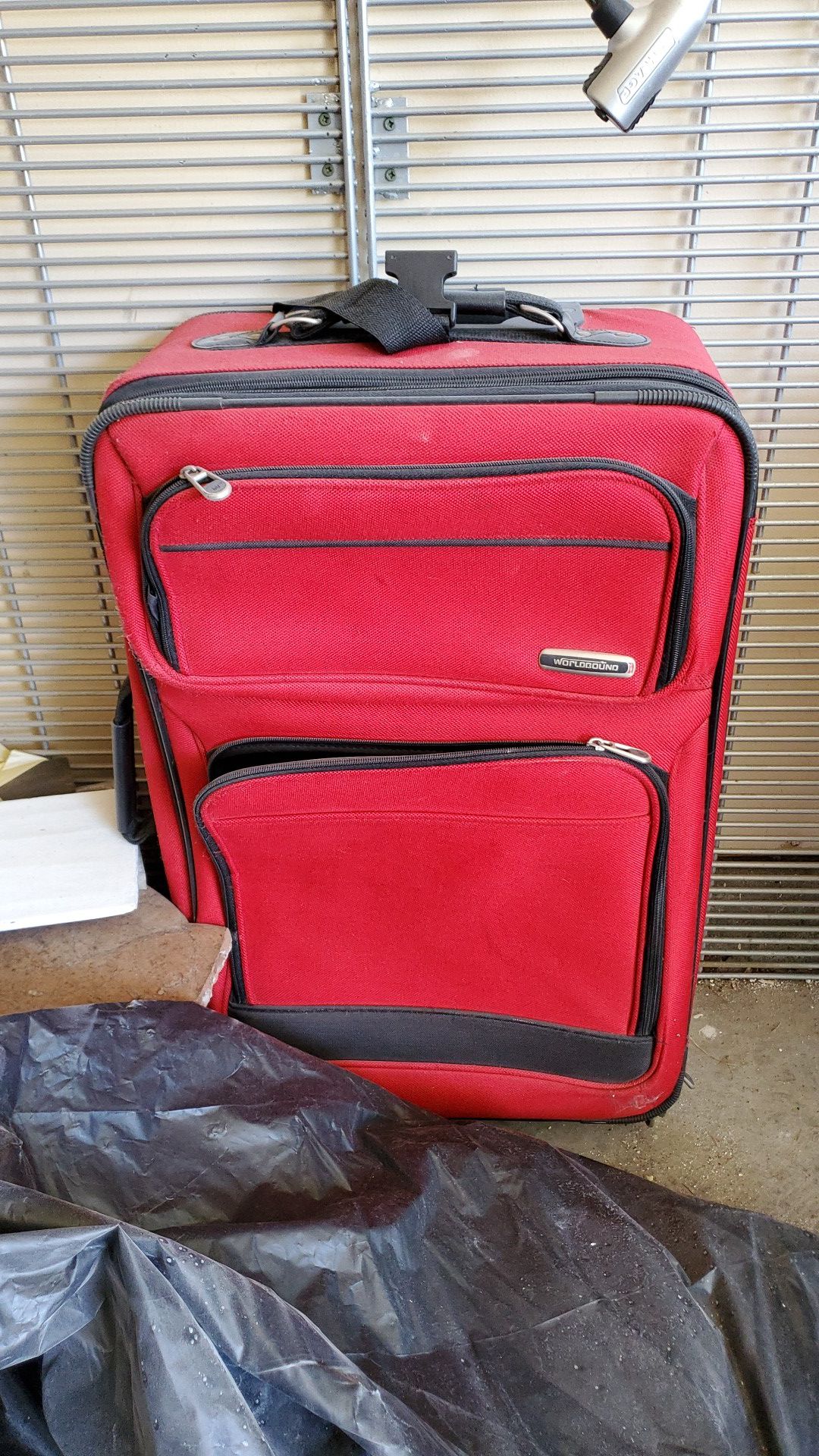 Red travel suitcase