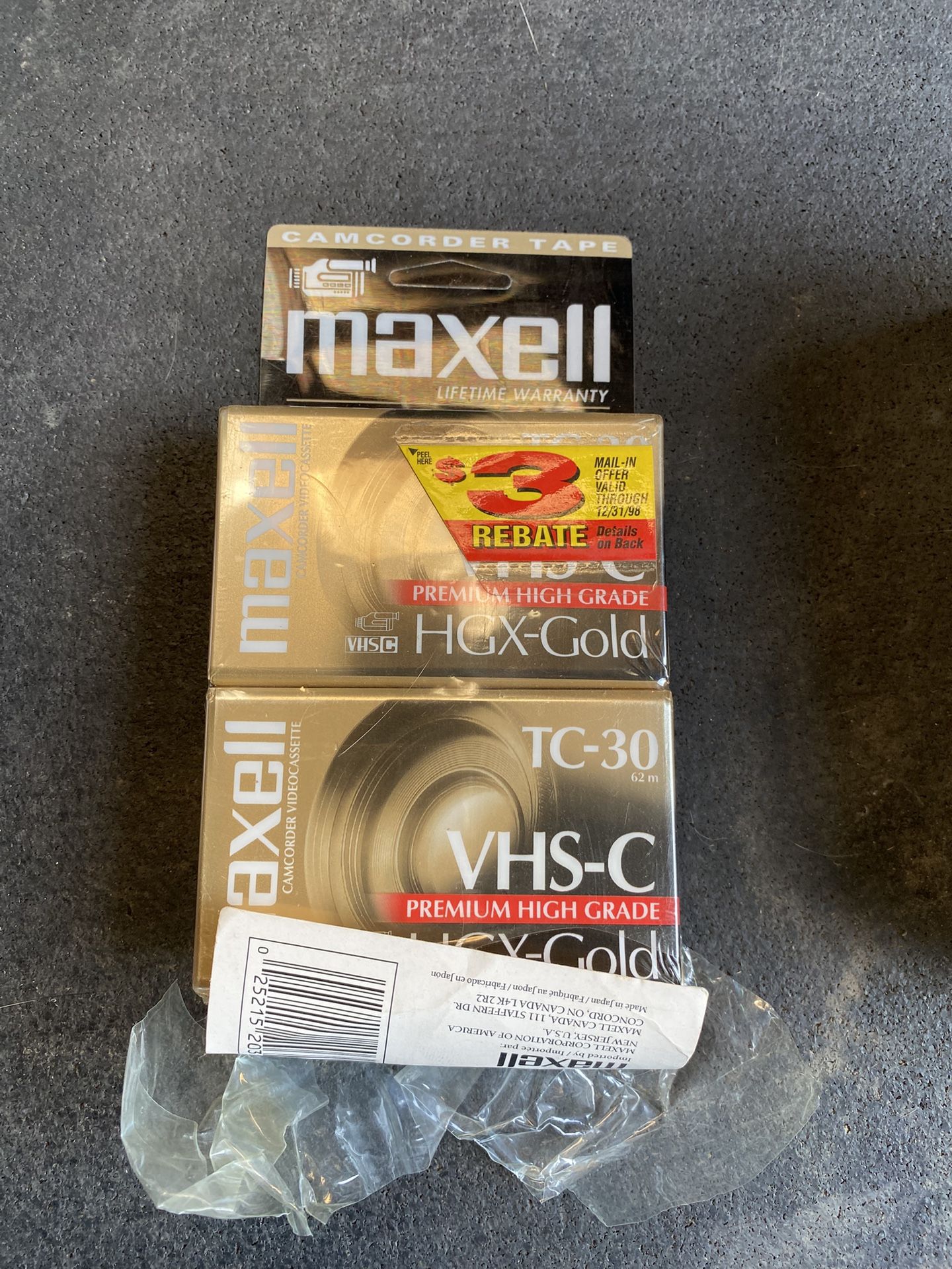 Maxell VHS-C TC-30 Camcorder Tapes High Grade