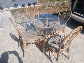 Vintage BOHO Rattan Dining Set
